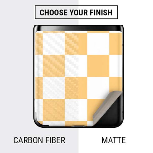 Yellow and White Checkerboard Galaxy Z Flip Skin