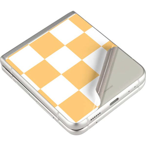 Yellow and White Checkerboard Galaxy Z Flip3 5G Skin
