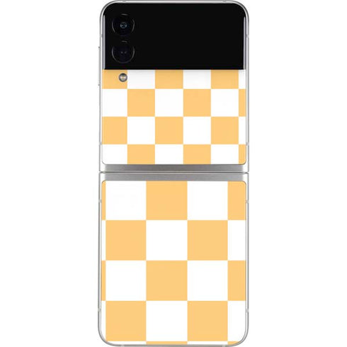 Yellow and White Checkerboard Galaxy Z Flip4 5G Skin