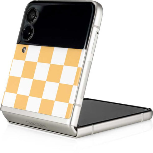 Yellow and White Checkerboard Galaxy Z Flip4 5G Skin