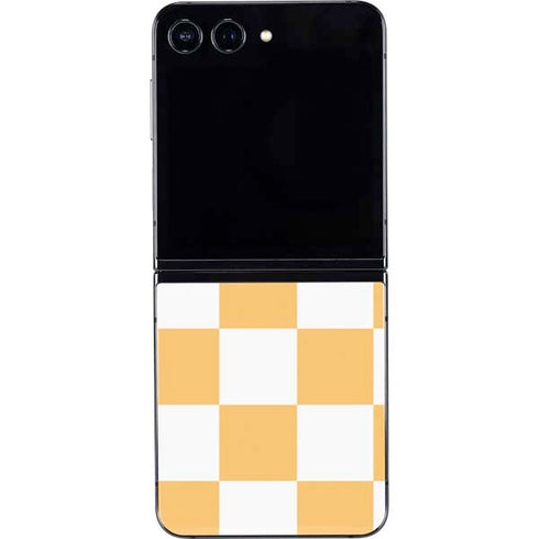 Yellow and White Checkerboard Galaxy Z Flip5 5G Skin