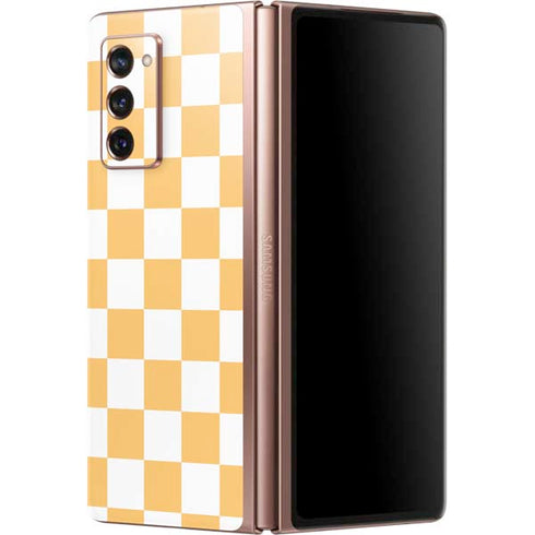 Yellow and White Checkerboard Galaxy Z Fold2 5G Skin