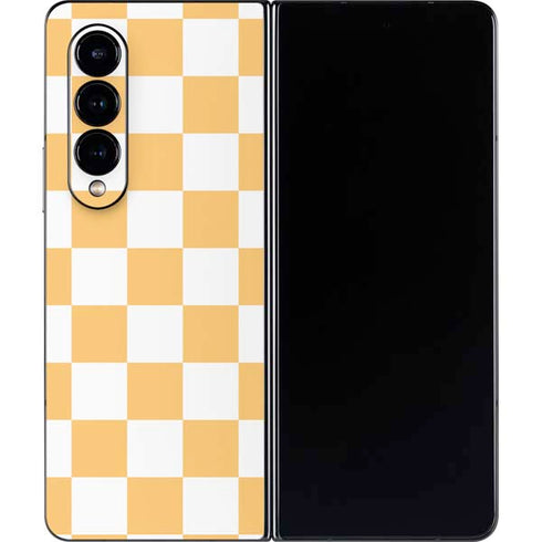 Yellow and White Checkerboard Galaxy Z Fold4 5G Skin