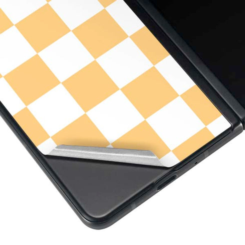 Yellow and White Checkerboard Galaxy Z Fold4 5G Skin