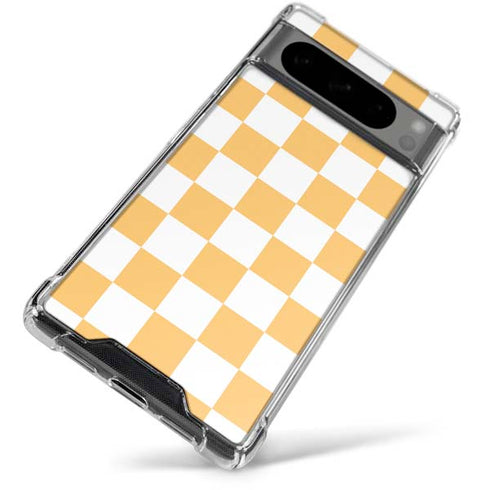 Yellow and White Checkerboard Google Pixel 8 Pro Clear Case