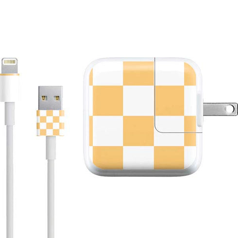 Yellow and White Checkerboard iPad Charger (10W USB) Skin