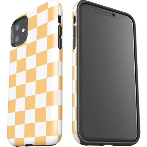 Yellow and White Checkerboard iPhone 11 Impact Case
