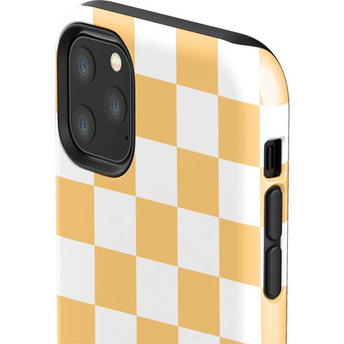 Yellow and White Checkerboard iPhone 11 Pro Max Impact Case