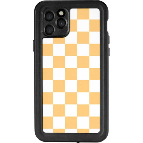 Yellow and White Checkerboard iPhone 11 Pro Waterproof Case