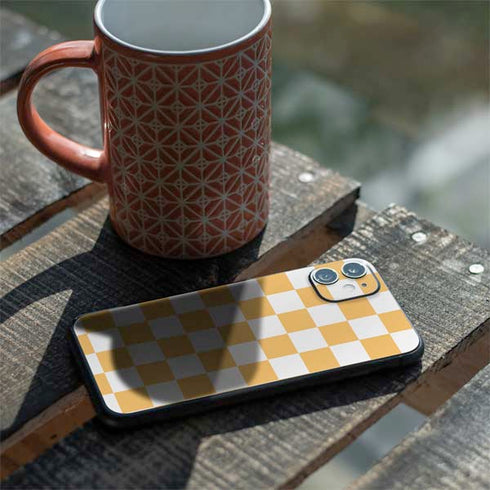 Yellow and White Checkerboard iPhone 11 Skin