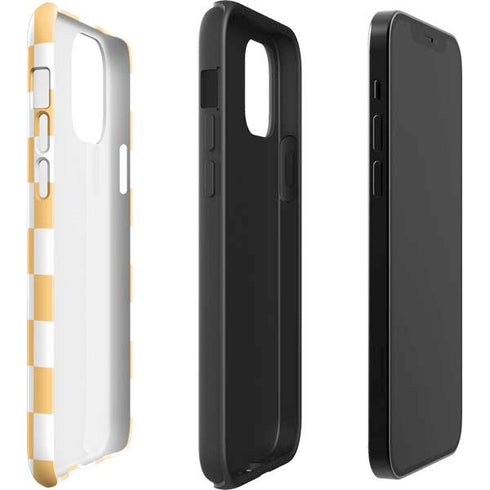 Yellow and White Checkerboard iPhone 12 Impact Case