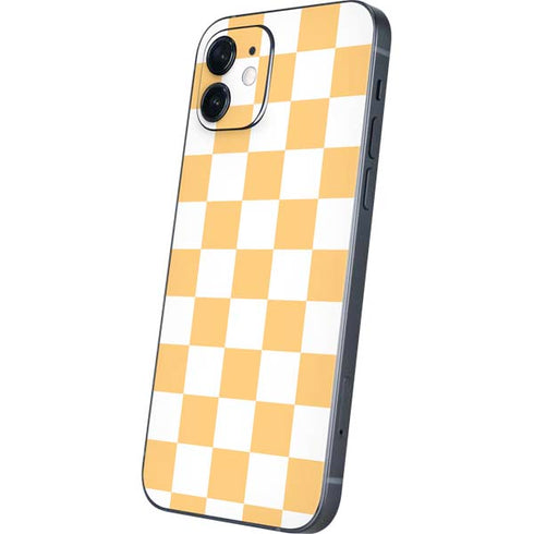 Yellow and White Checkerboard iPhone 12 Mini Skin