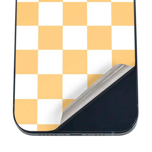 Yellow and White Checkerboard iPhone 12 Mini Skin