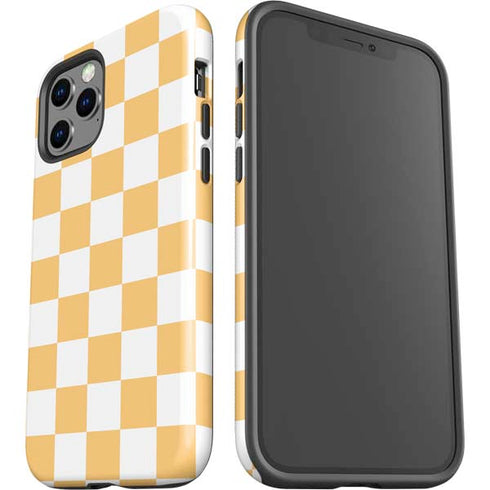 Yellow and White Checkerboard iPhone 12 Pro Max Impact Case