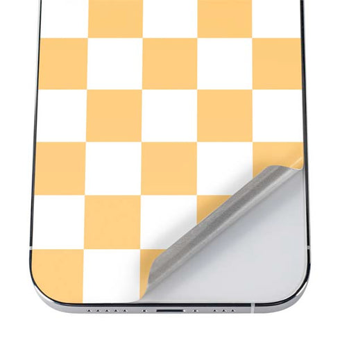 Yellow and White Checkerboard iPhone 12 Pro Max Skin