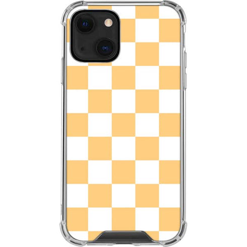 Yellow and White Checkerboard iPhone 13 Mini Clear Case