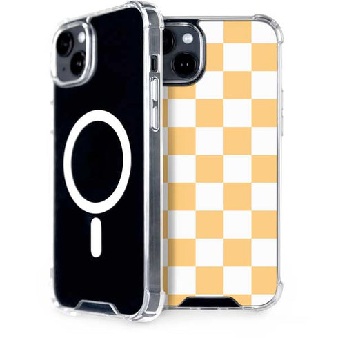 Yellow and White Checkerboard iPhone 14 MagSafe Case