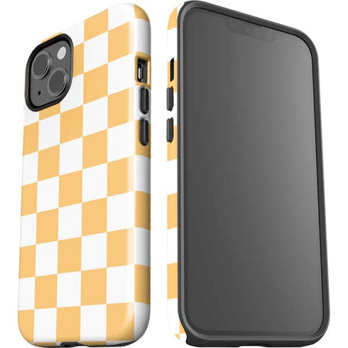 Yellow and White Checkerboard iPhone 14 Impact Case