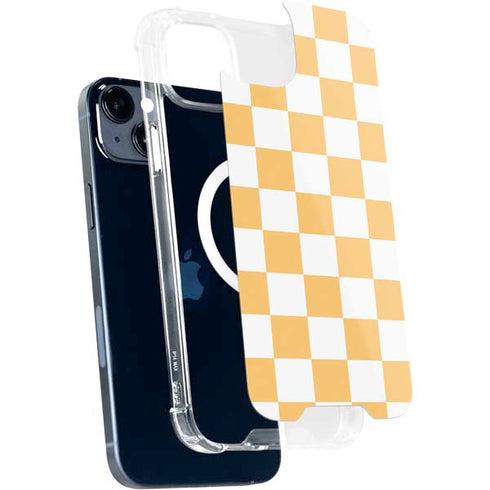 Yellow and White Checkerboard iPhone 15 Plus MagSafe Case