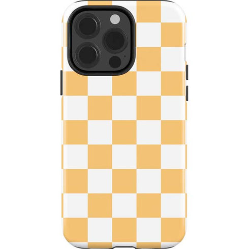 Yellow and White Checkerboard iPhone 14 Pro Impact Case