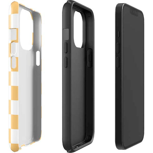 Yellow and White Checkerboard iPhone 14 Pro Impact Case