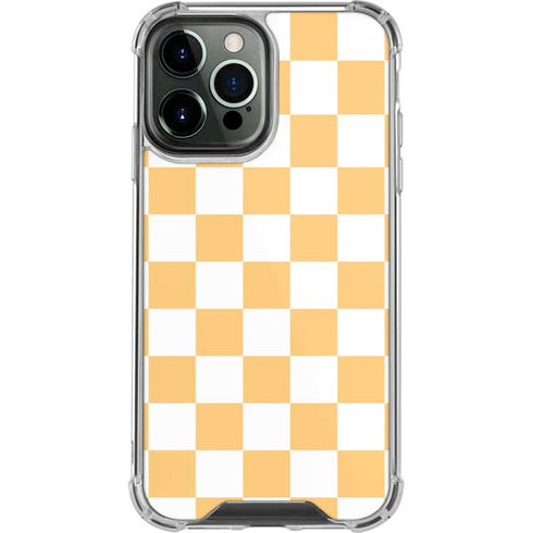 Yellow and White Checkerboard iPhone 15 Pro Max Clear Case