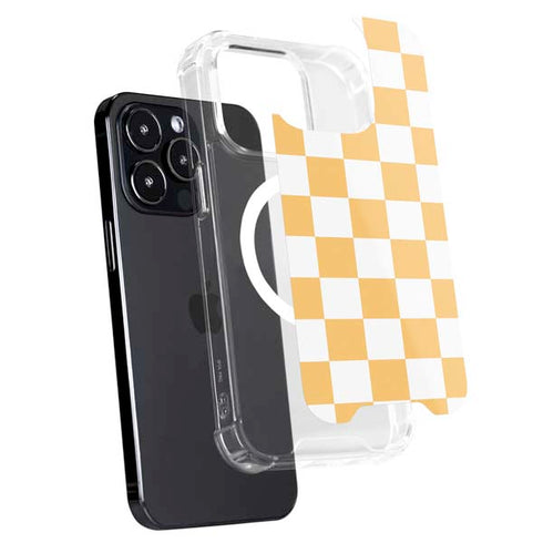 Yellow and White Checkerboard iPhone 14 Pro Max MagSafe Case