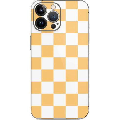 Yellow and White Checkerboard iPhone 14 Pro Max Skin