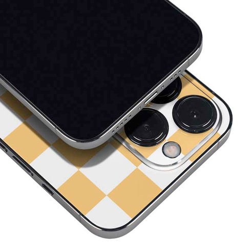 Yellow and White Checkerboard iPhone 15 Pro Skin