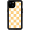 Yellow and White Checkerboard iPhone 15 Plus Waterproof Case