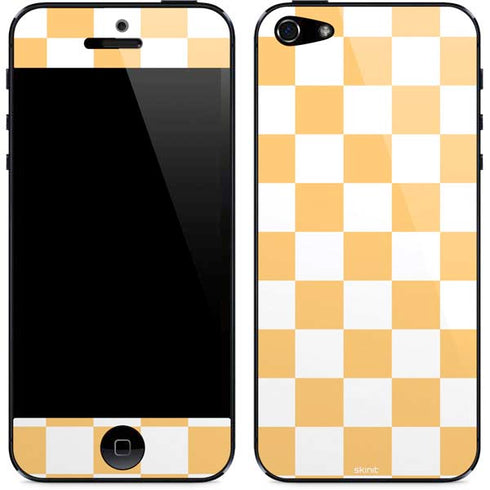 Yellow and White Checkerboard iPhone 5/5s/5SE Skin