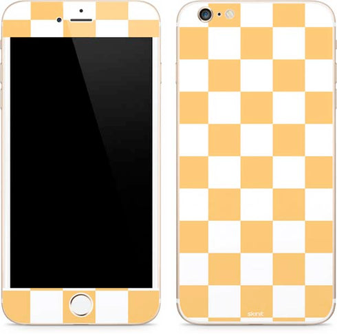Yellow and White Checkerboard iPhone 6/6s Plus Skin