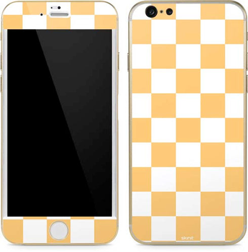 Yellow and White Checkerboard iPhone 6/6s Skin