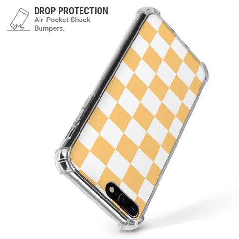 Yellow and White Checkerboard iPhone 7/8 Plus Clear Case