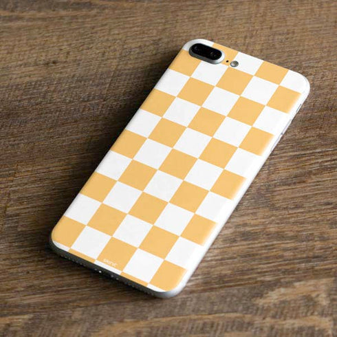 Yellow and White Checkerboard iPhone 7 Plus Skin