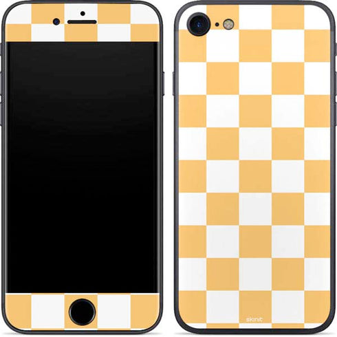 Yellow and White Checkerboard iPhone 7 Skin
