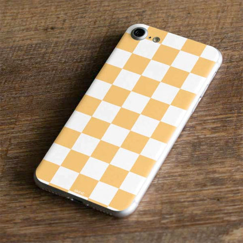 Yellow and White Checkerboard iPhone 7 Skin