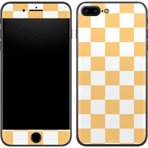 Yellow and White Checkerboard iPhone 8 Plus Skin