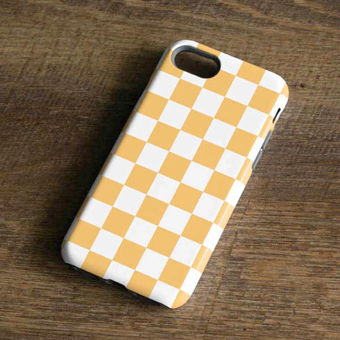 Yellow and White Checkerboard iPhone 8 Pro Case