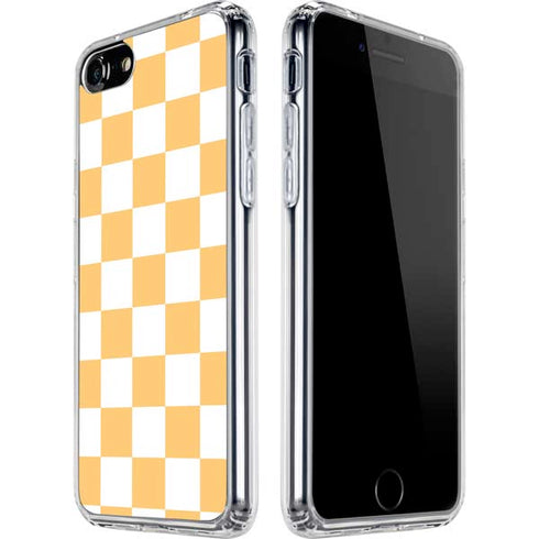 Yellow and White Checkerboard iPhone SE (2nd & 3rd Gen) Clear Case