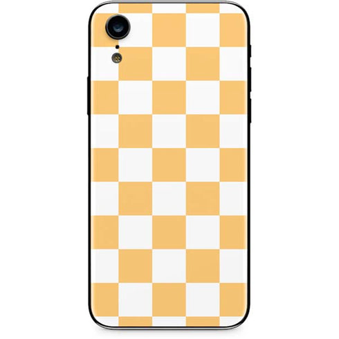 Yellow and White Checkerboard iPhone XR Skin