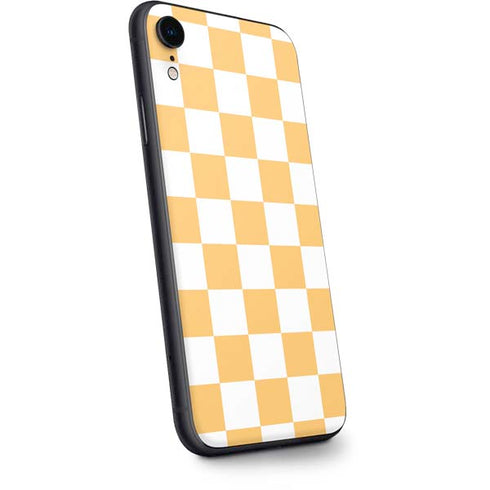 Yellow and White Checkerboard iPhone XR Skin