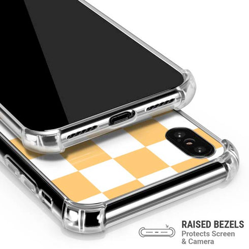 Yellow and White Checkerboard iPhone XS Max Clear Case