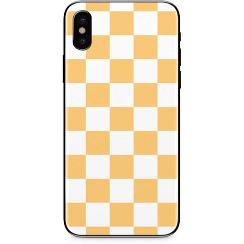 Yellow and White Checkerboard iPhone XS Max Skin