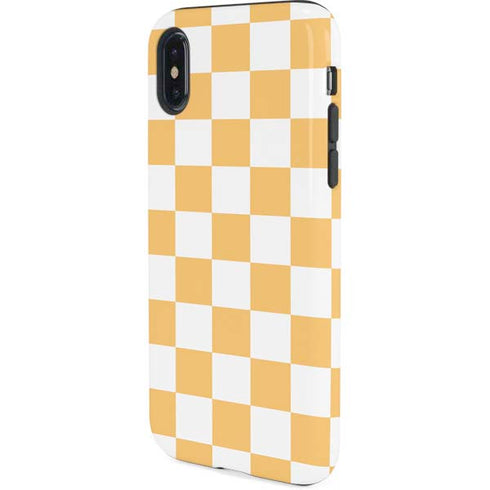 Yellow and White Checkerboard iPhone XS Pro Case