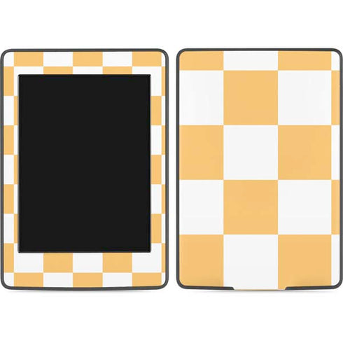 Yellow and White Checkerboard Amazon Kindle Skin