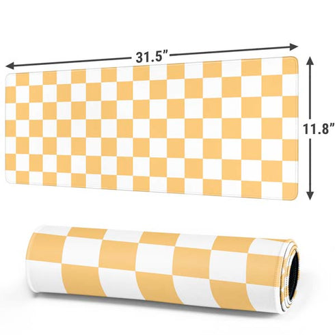 Yellow and White Checkerboard Gaming Mouse Pad