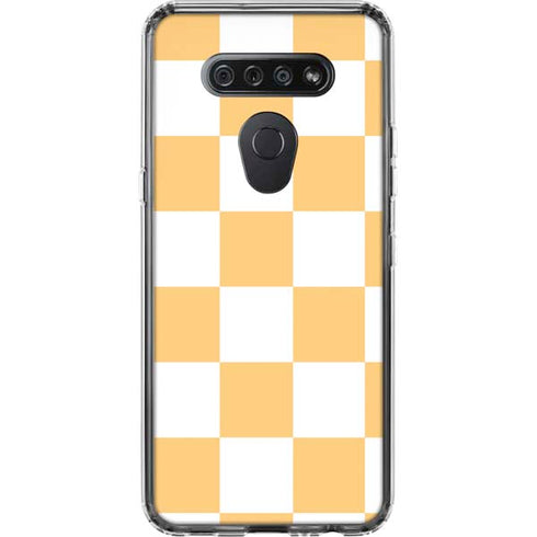 Yellow and White Checkerboard LG K51/Q51 Clear Case