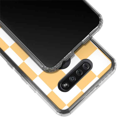 Yellow and White Checkerboard LG K51/Q51 Clear Case