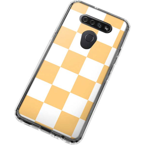 Yellow and White Checkerboard LG K51/Q51 Clear Case